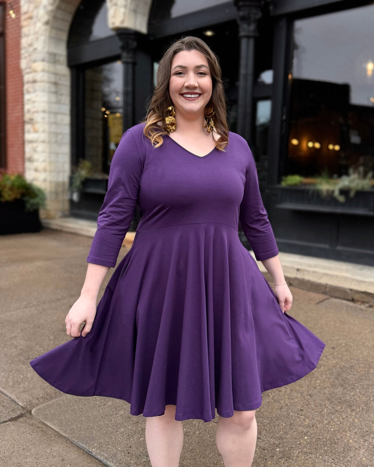 LOUISE dress in Midnight Dahlia