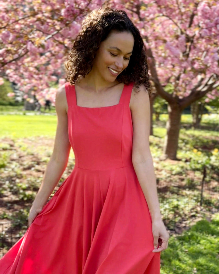 Coral red dress online