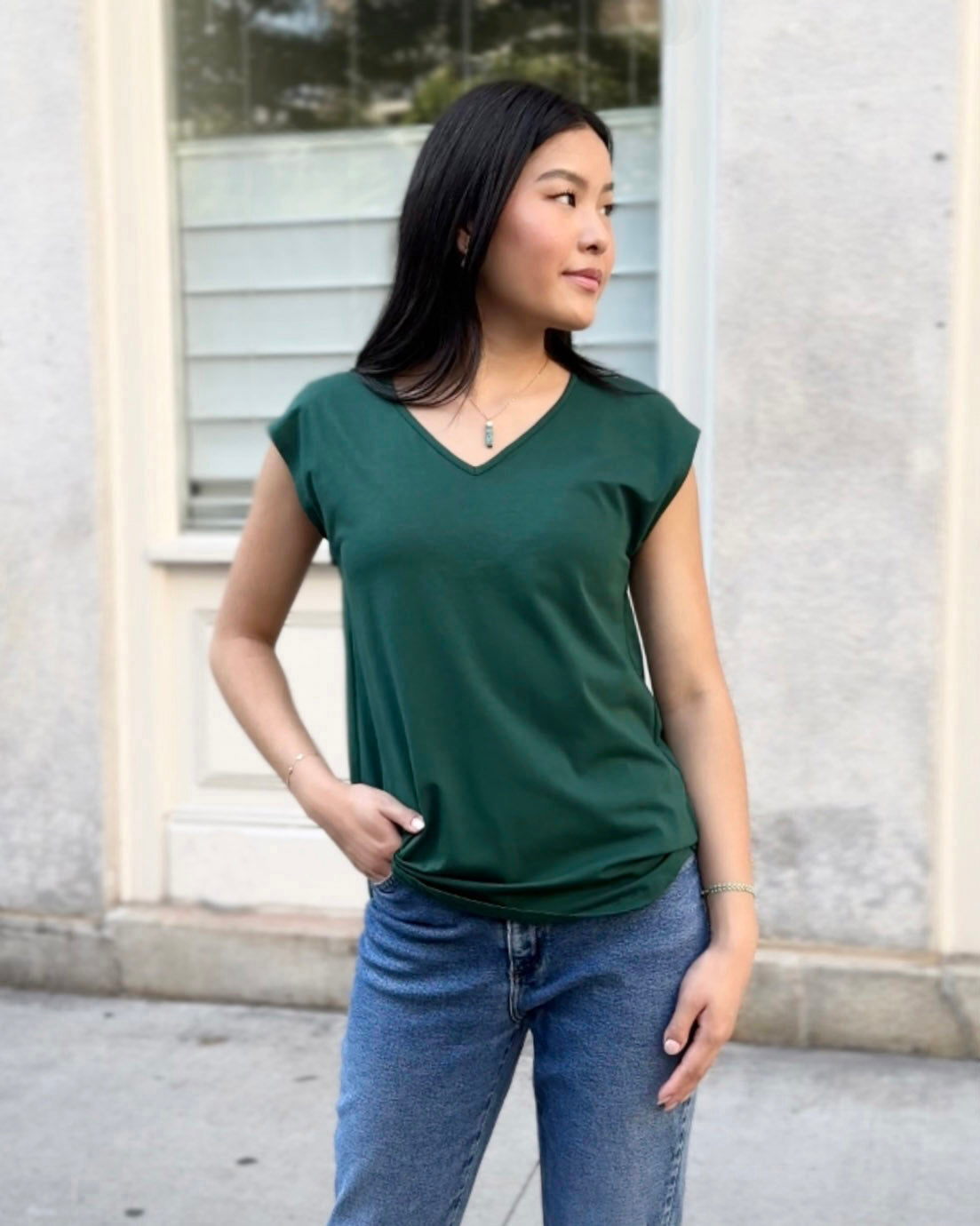 NADINE top in Dark Green