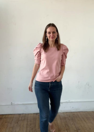 CORALIE doubleknit top in Earthy Rose