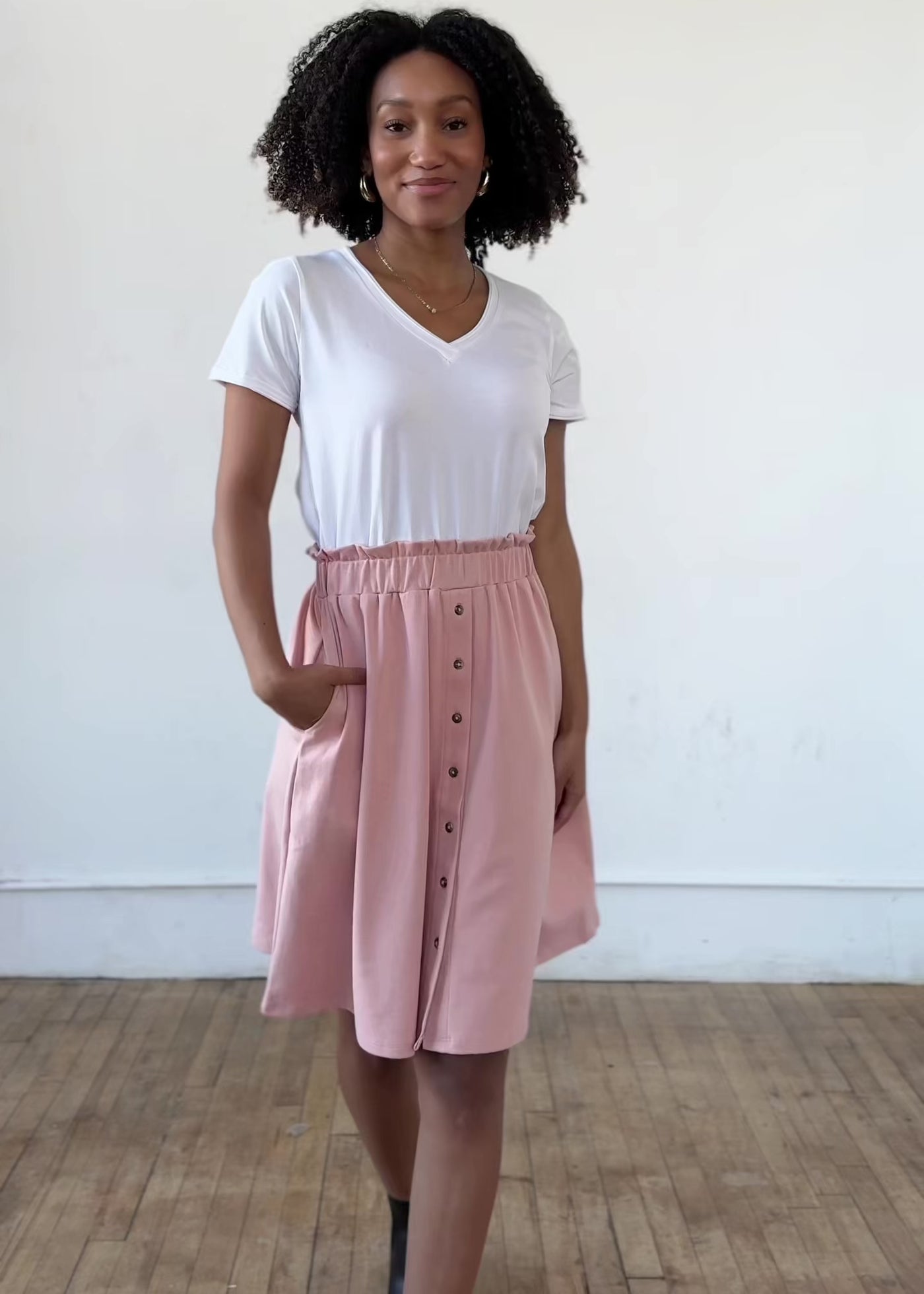 LUCINDA doubleknit skirt in Earthy Rose