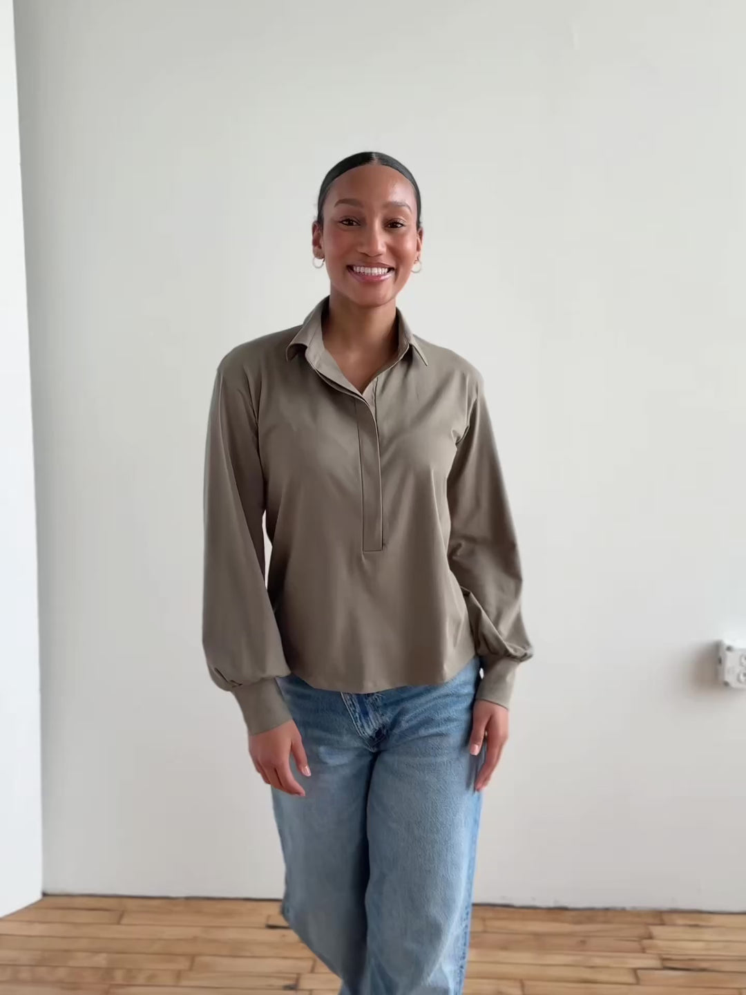 KAILYN jersey top in Silver Sage