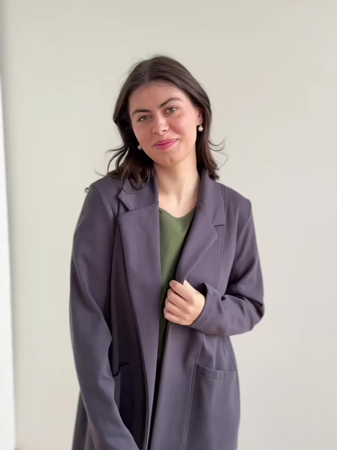 EMORY heavy knit coatigan in Gunmetal