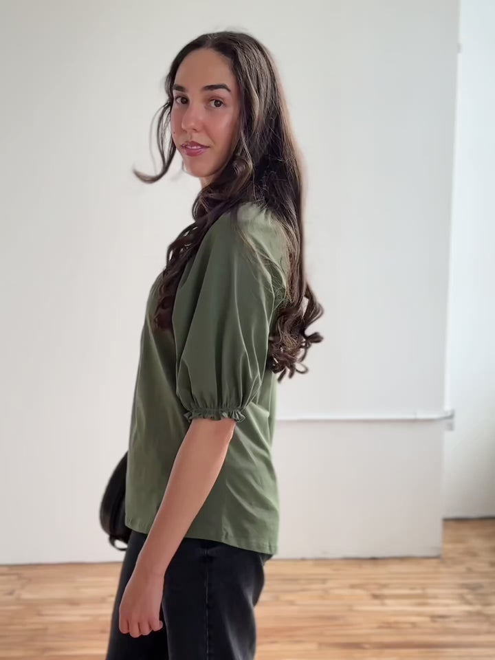 DELPHINE top in Meadow Green