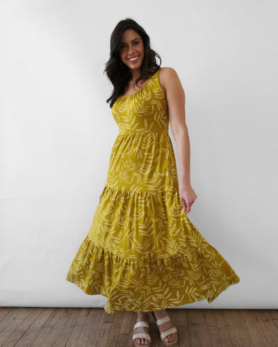 CAROLINA printed dress in Golden Fern