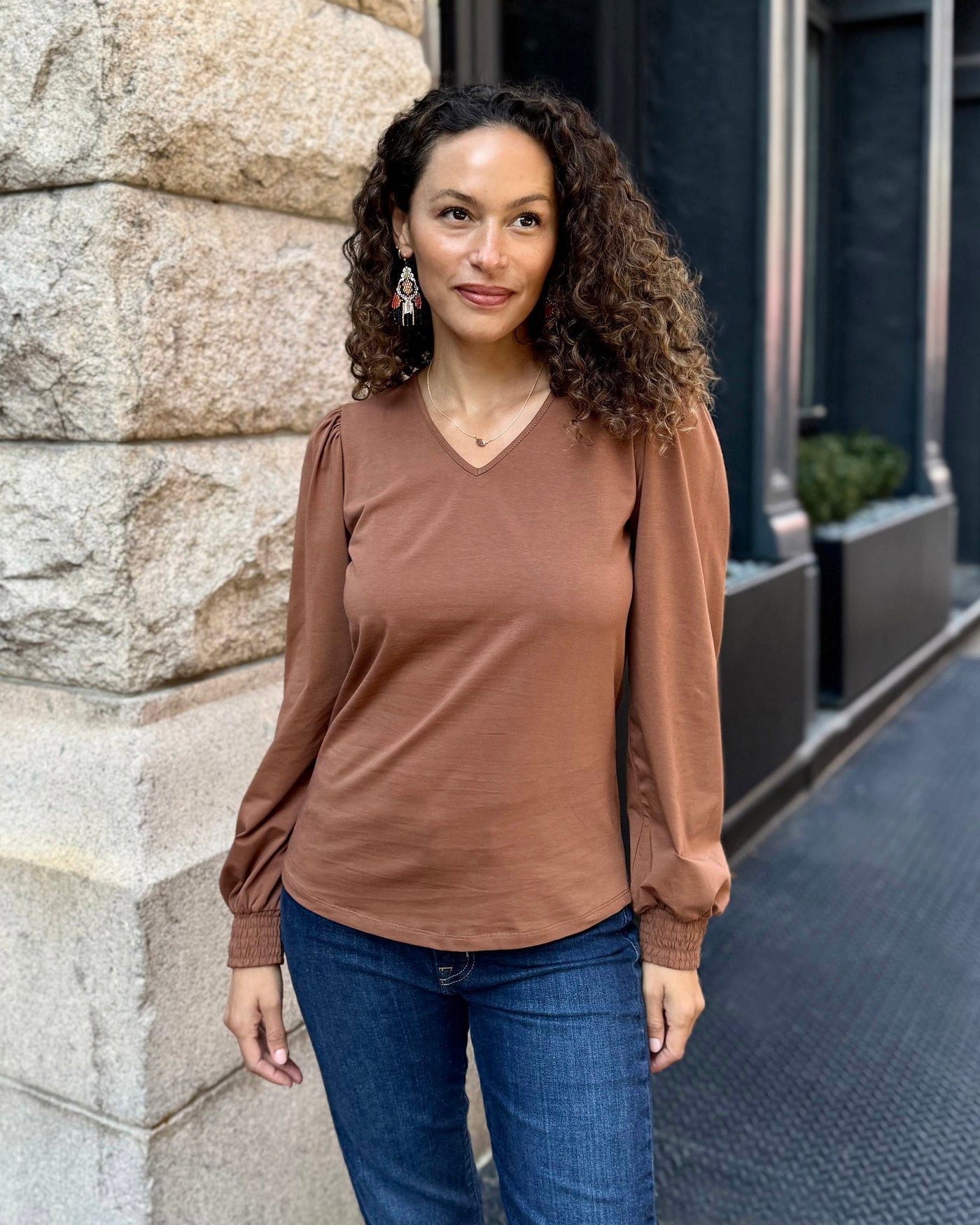 TONYA top in Cacao Brown