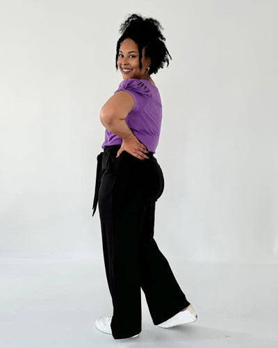 ZELLA high-waist pants in Black