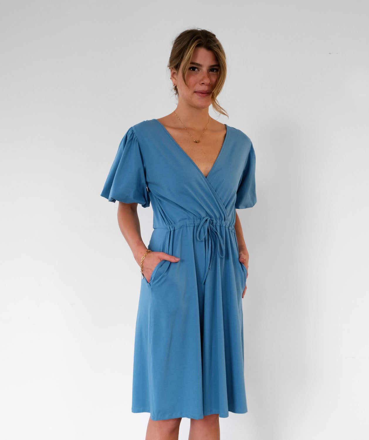 ADELE dress in Azure Blue
