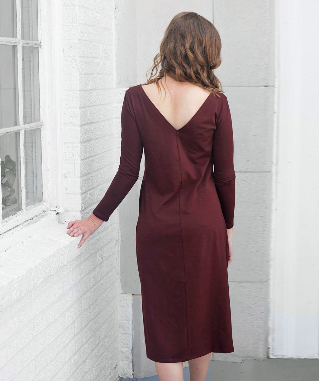 ALEXY dress with slits in Truffle