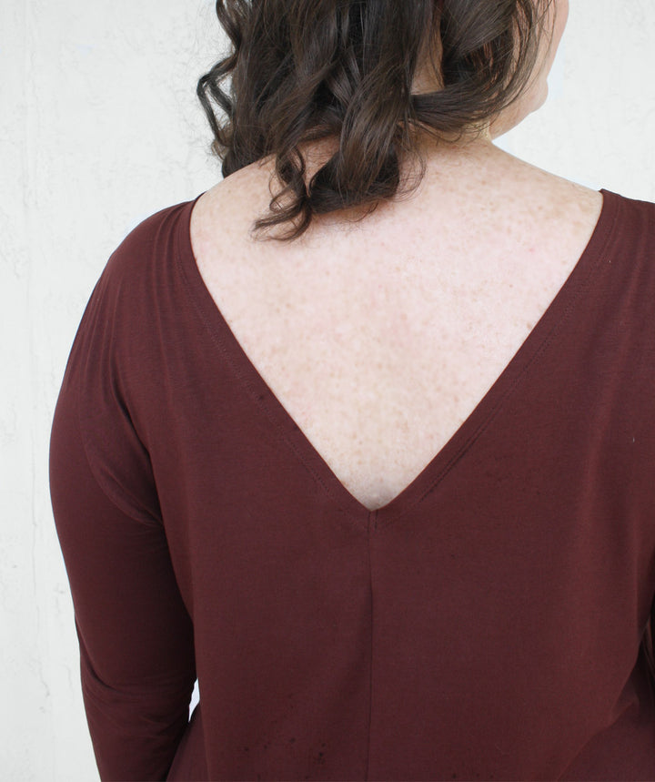 ALEXY dress with slits in Truffle