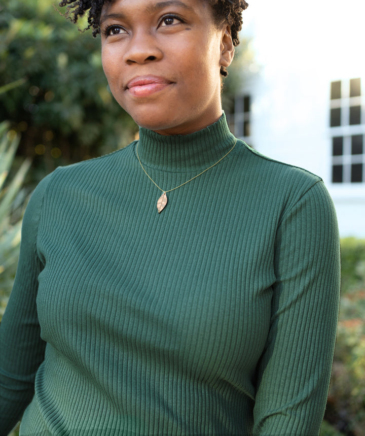 ASTOR rib knit top in Sage Brush