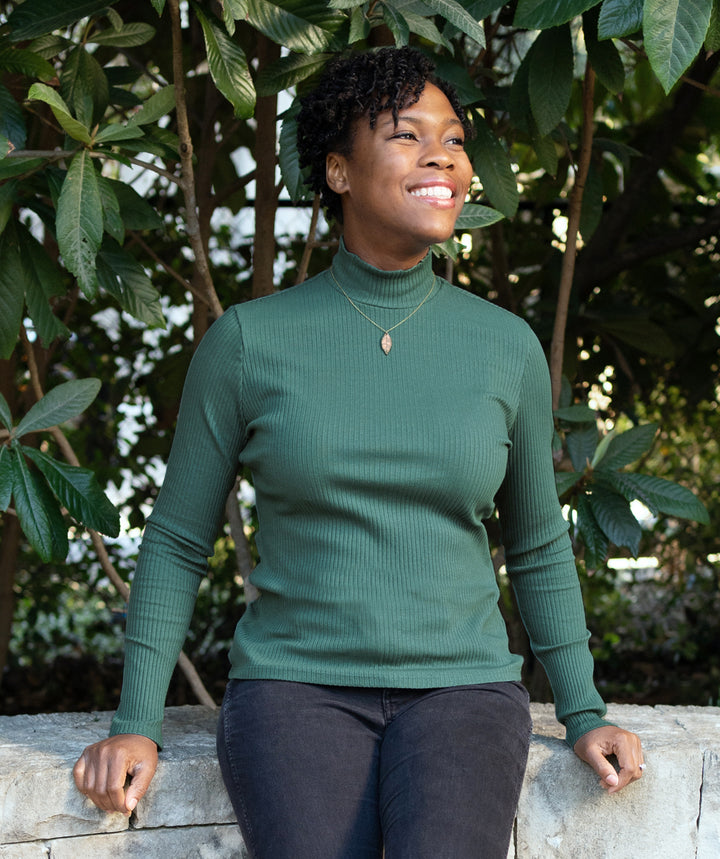 ASTOR rib knit top in Sage Brush