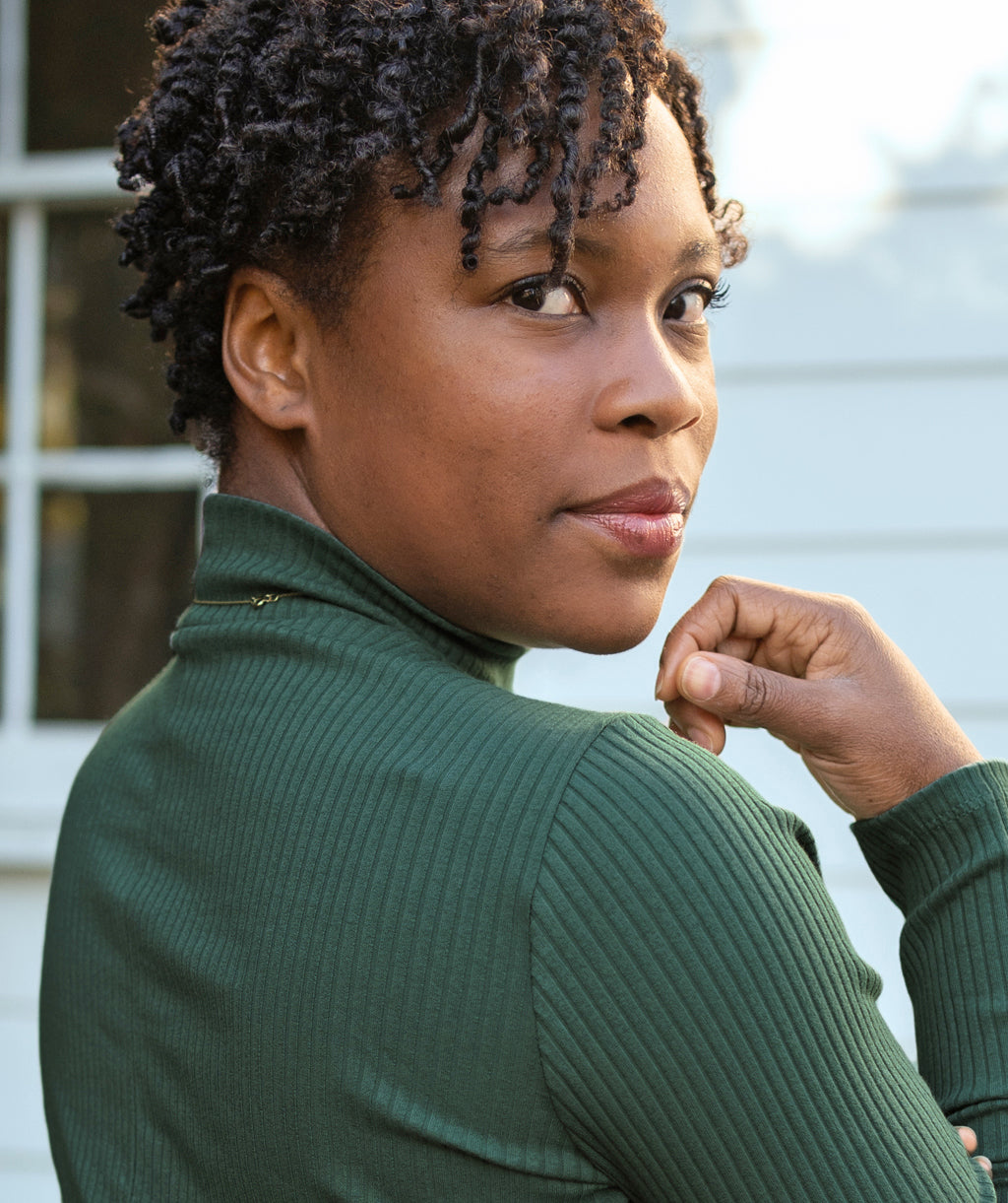ASTOR rib knit top in Sage Brush