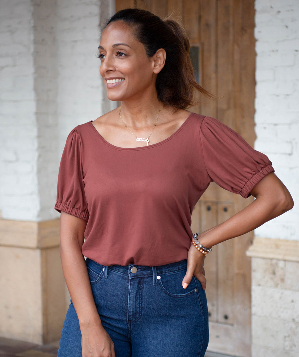 BROADWAY top in Dusty Mauve