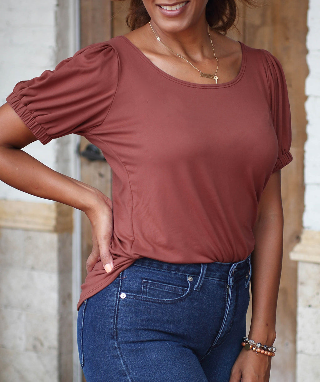 BROADWAY top in Dusty Mauve