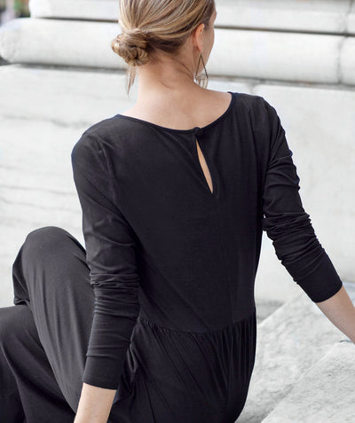 CAROL twist front jumpsuit in Black