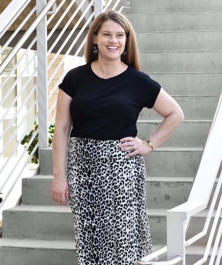 Gray cheetah skirt sales