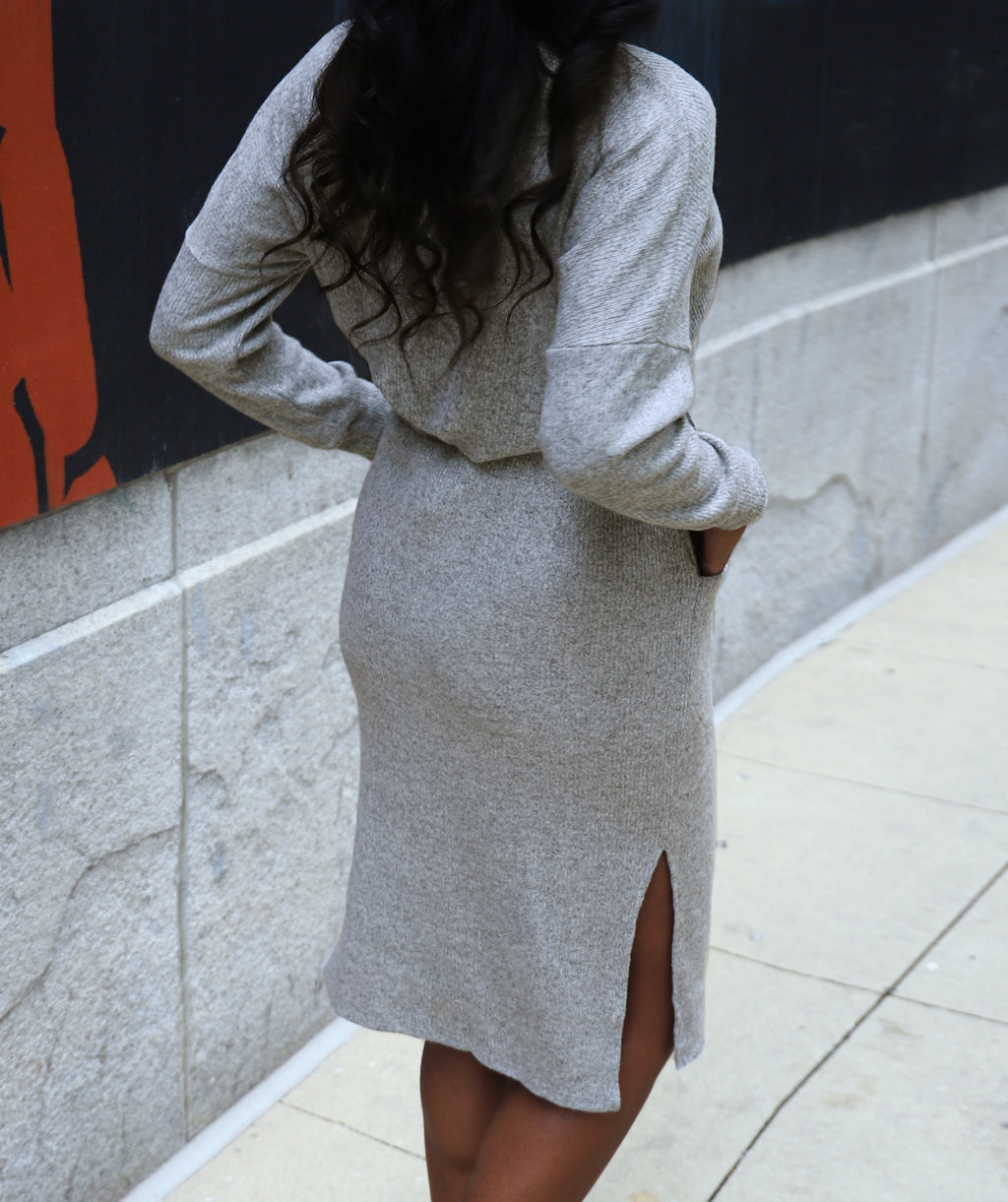 CITY sweater knit skirt in Grey Heather