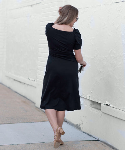 DOROTHY puff sleeve dress in Black
