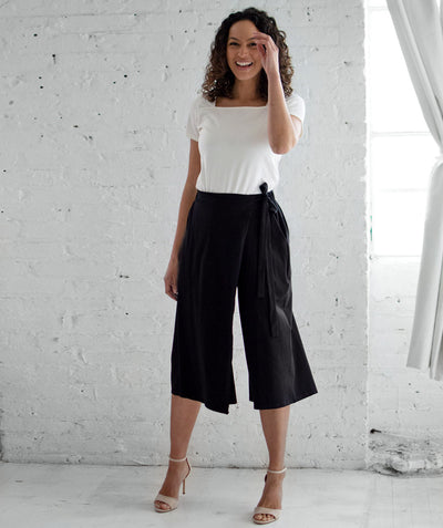 EDITH wrap pants in Black