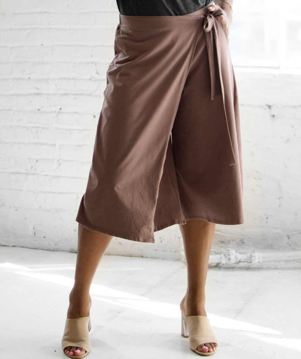 EDITH wrap pants in Deep Taupe