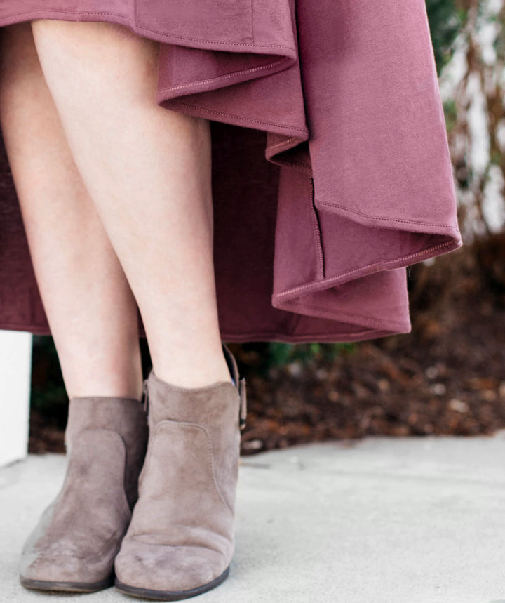 ERICA trapeze dress in Aubergine