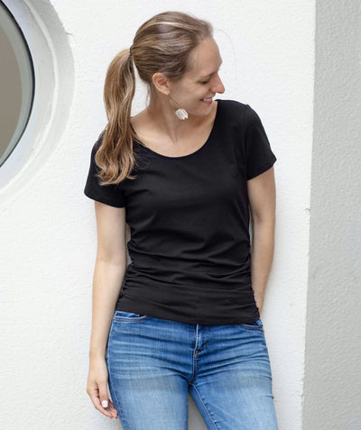 FIONA ruched tee in Black