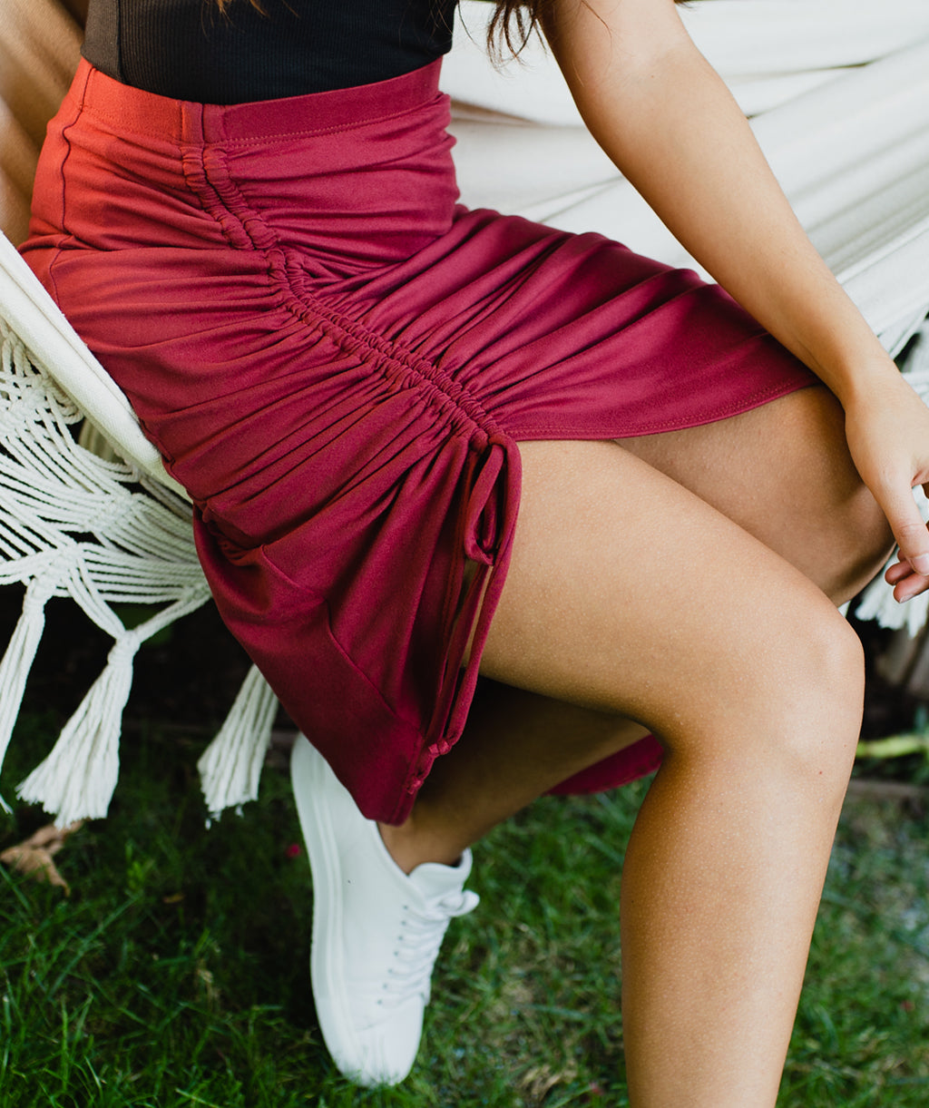 HOLLYWOOD skirt in Marsala<br/>(Less than perfect)