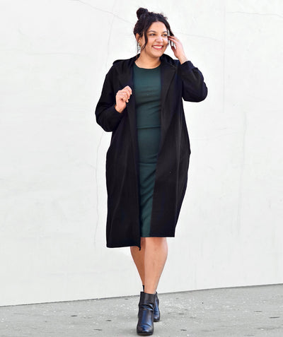 JENNI french terry duster in Black