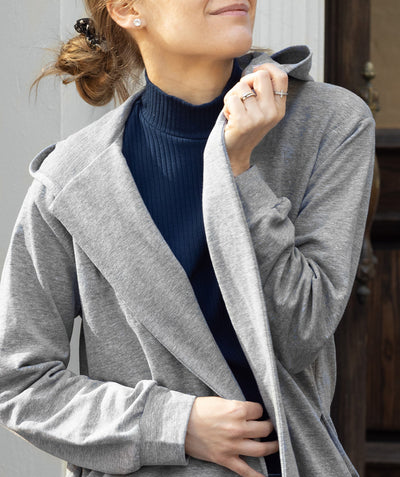 JENNI french terry duster in Heather Grey