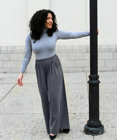 JOELLE wide-leg pants in Anchor Grey