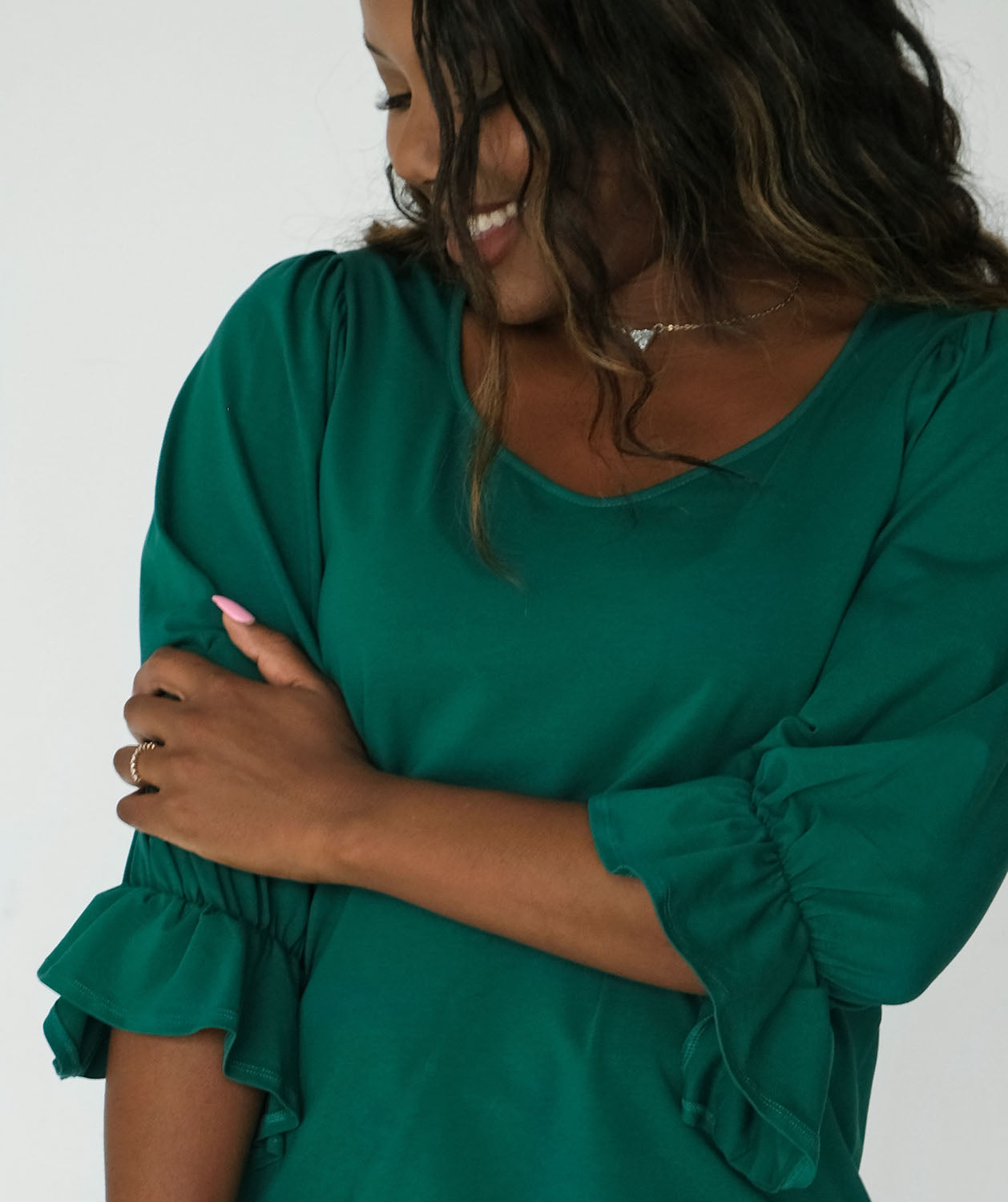 LIVIA top in Green Amber