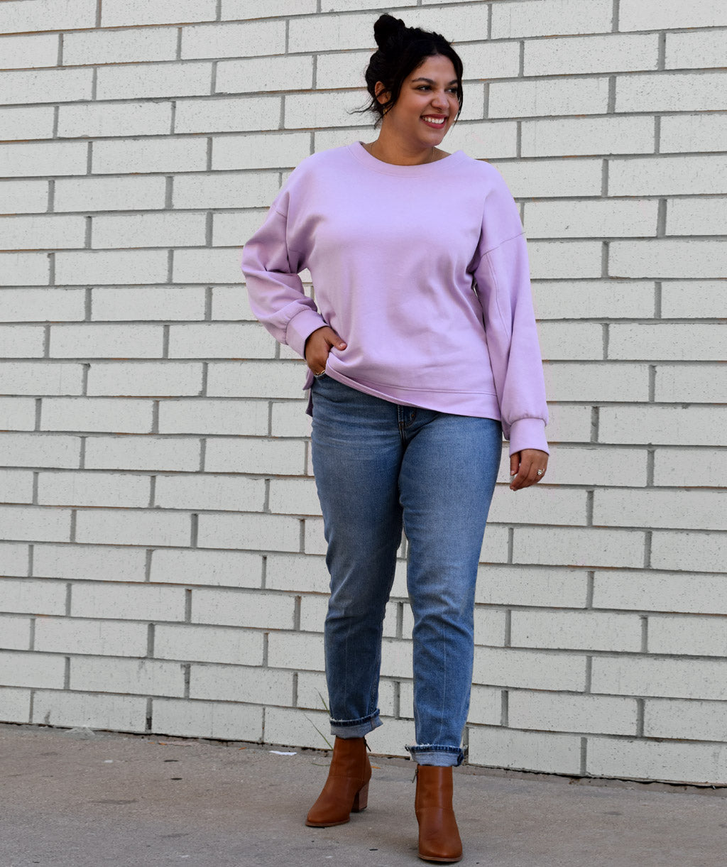 LORISSA double knit top in Pastel Orchid