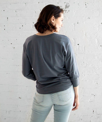MABEL top in Anchor Grey