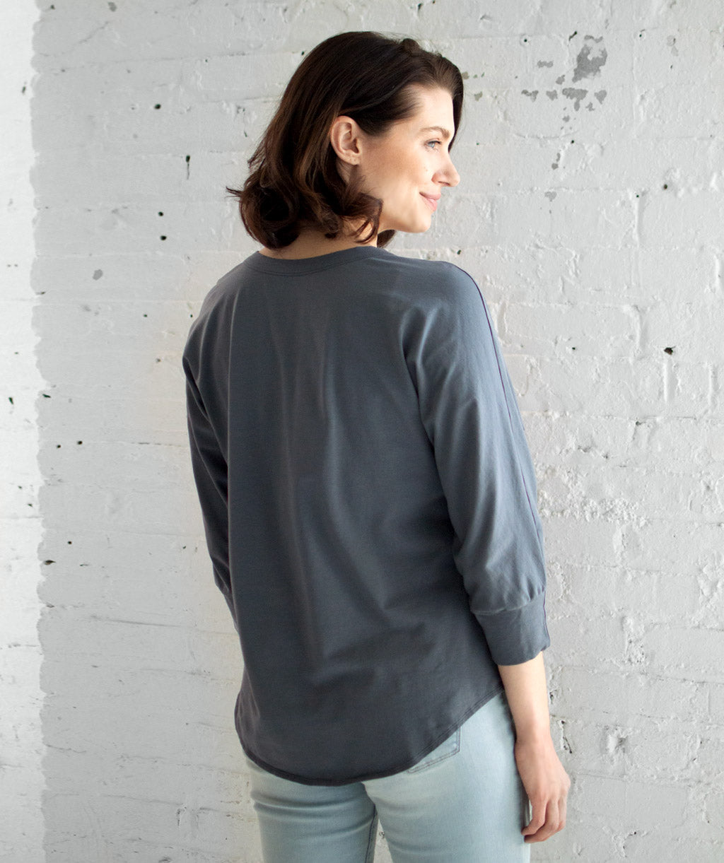 MABEL top in Anchor Grey