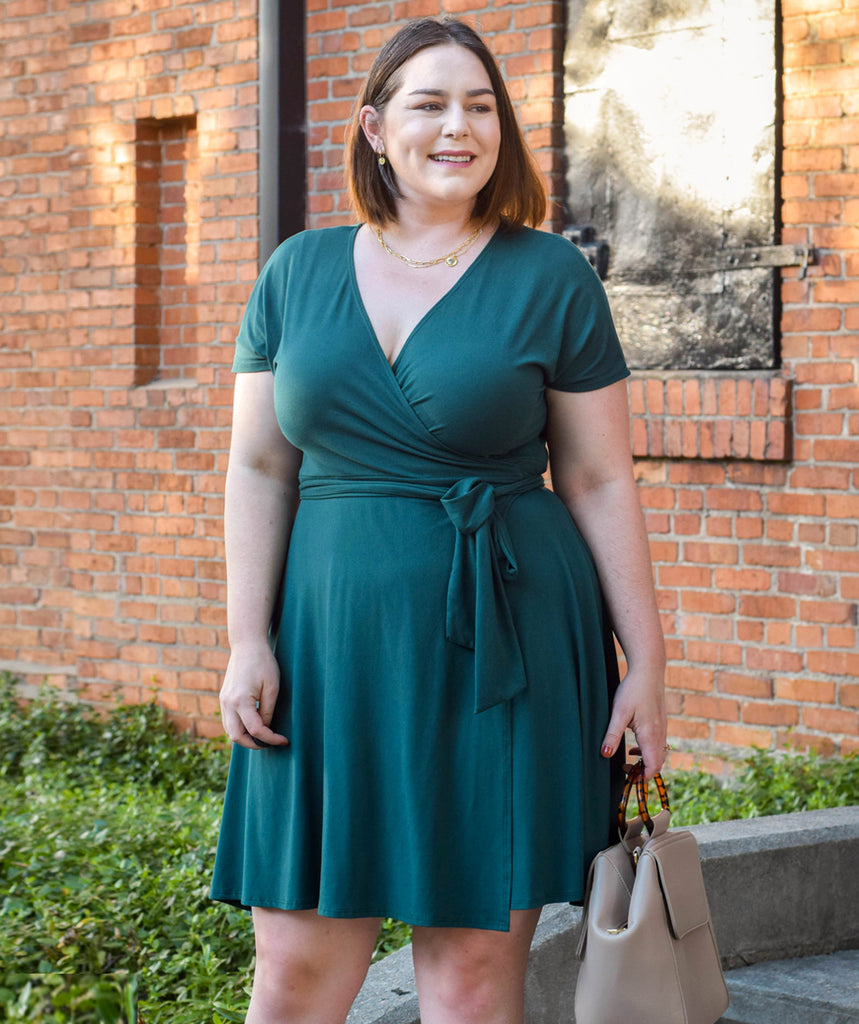MANHATTAN wrap dress in Peacock(Less than perfect) – Elegantees