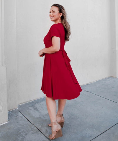 MANHATTAN wrap dress in Cranberry<br/>(Less than perfect)
