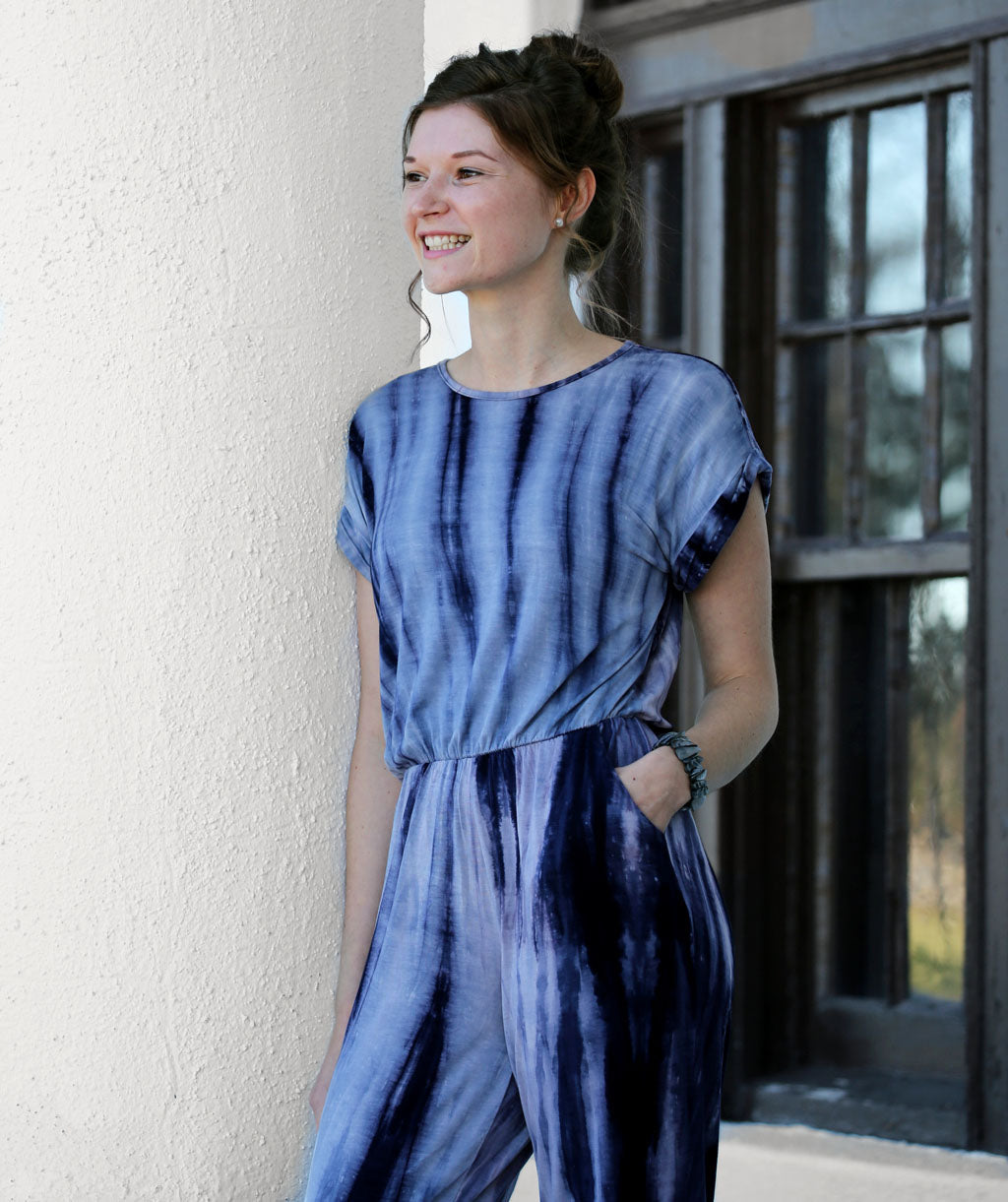 MARKET tie dye jumpsuit in Indigo<br/>(Less than perfect)
