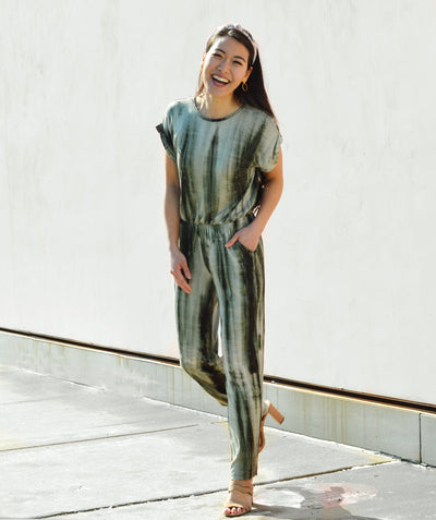 MARKET tie dye jumpsuit in Olive<br/>(Less than perfect)
