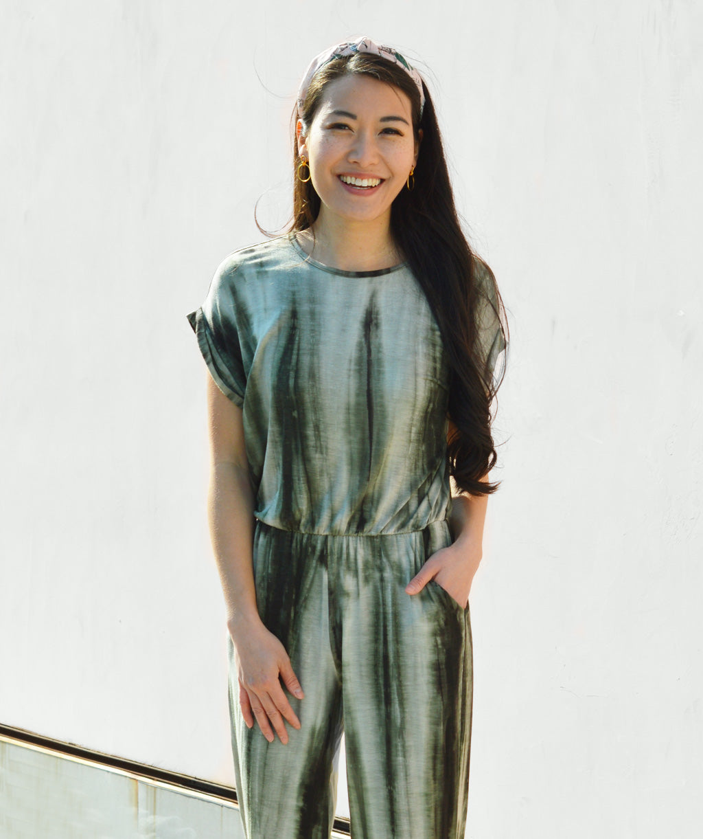 MARKET tie dye jumpsuit in Olive<br/>(Less than perfect)