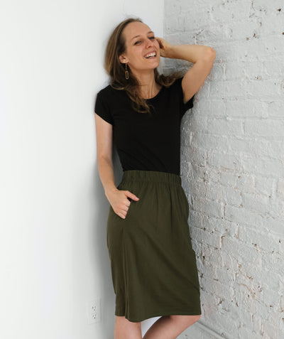 MATISSE pencil skirt in Forest Green