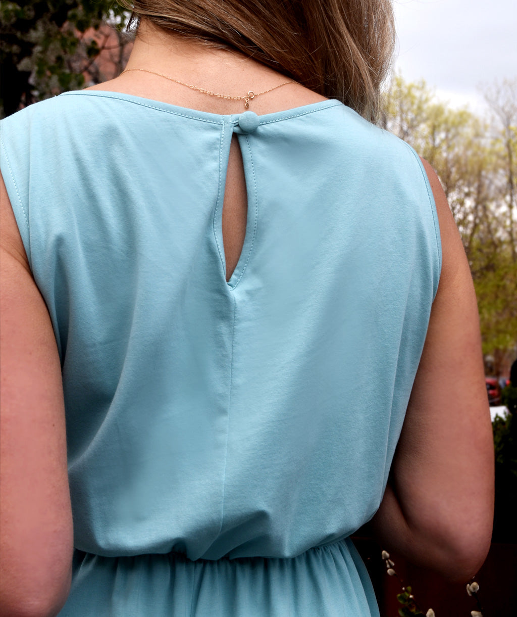 MAYA flowy romper in Aqua Haze