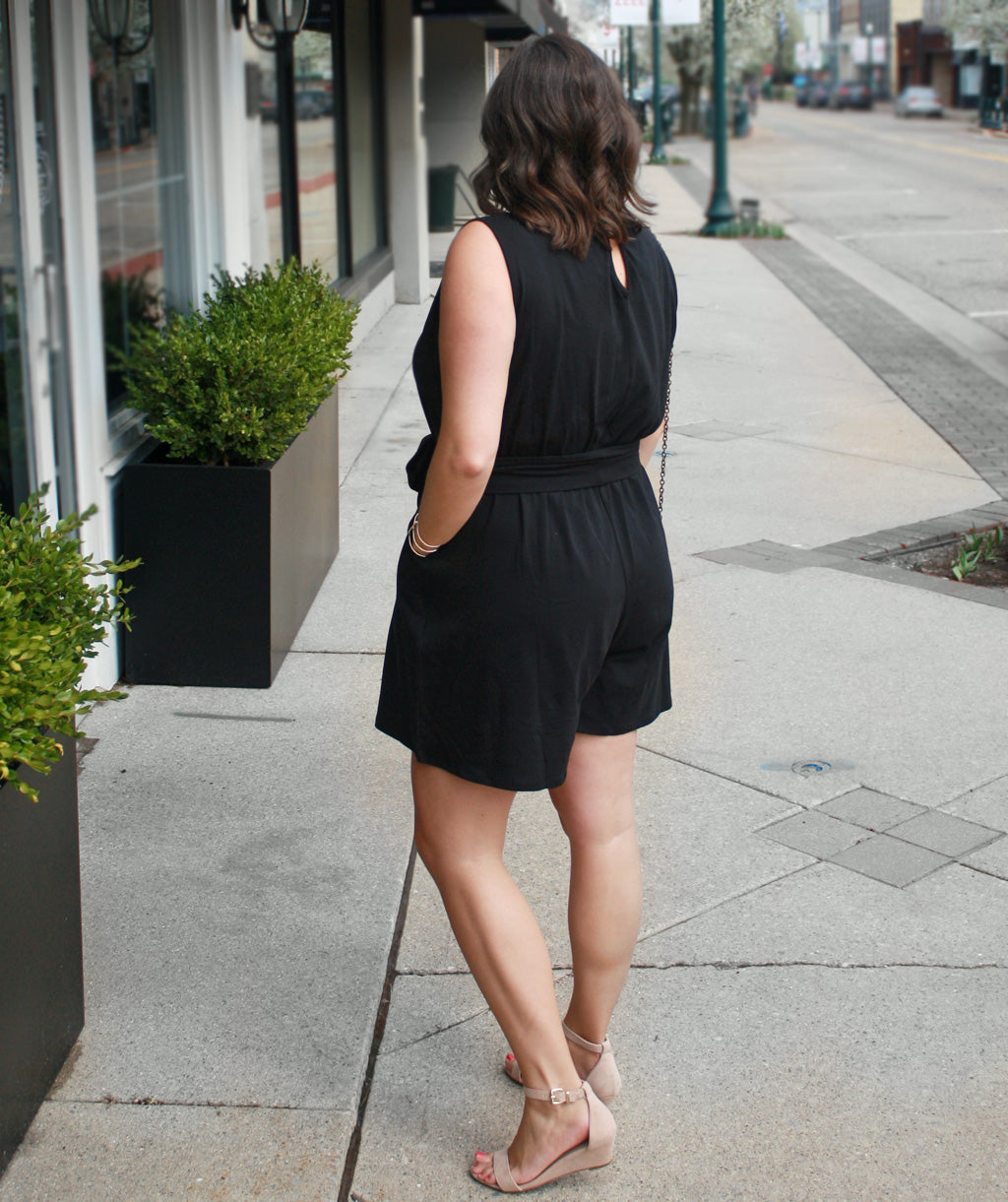 Flowy black romper hotsell