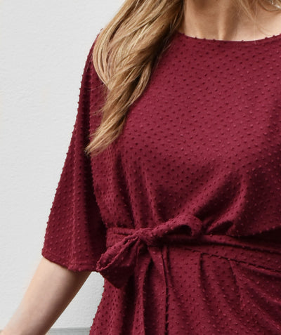 MICHELLE dotted swiss top in Burgundy