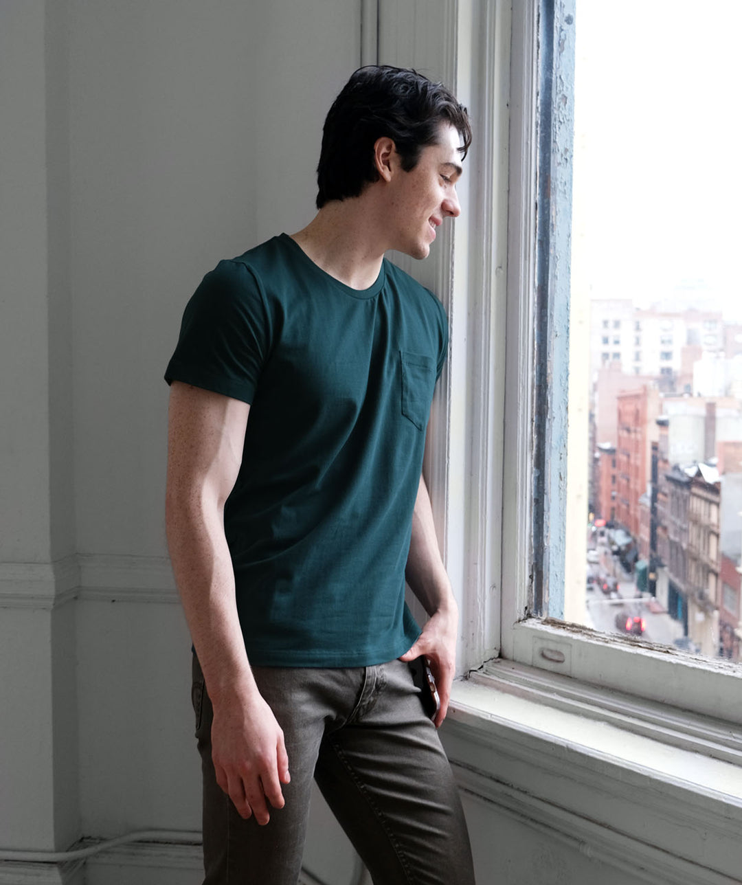 MIKE pocket men's tee in Evergreen