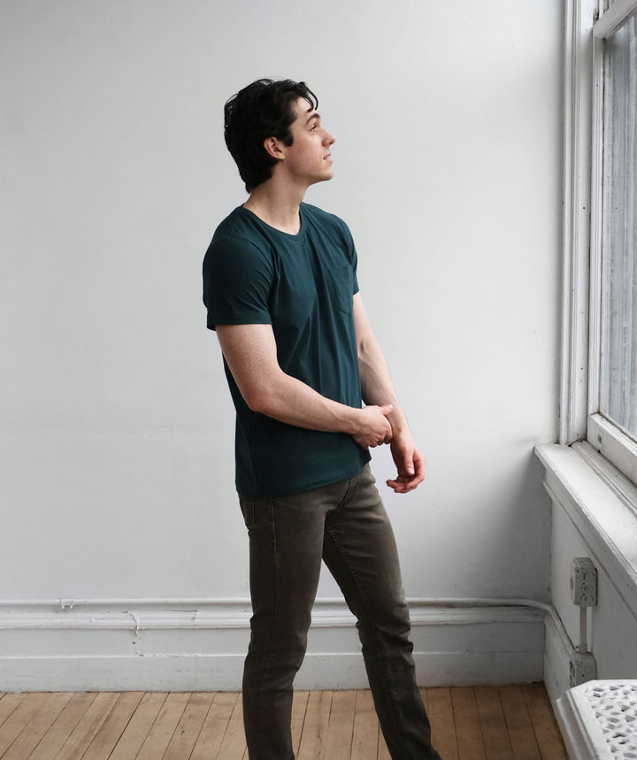 MIKE pocket men's tee in Evergreen