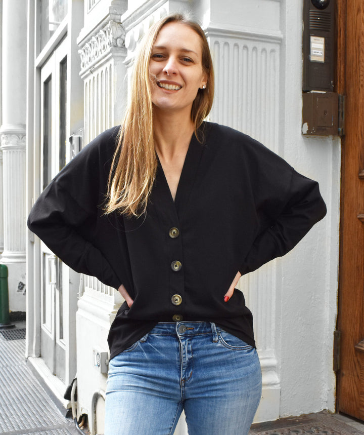 MORGAN hi low cardigan in Black