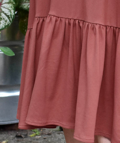 MURRAY tiered skirt in Dusty Mauve