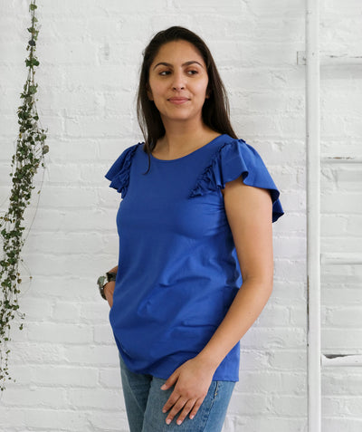 NICOLE top in Strong Blue