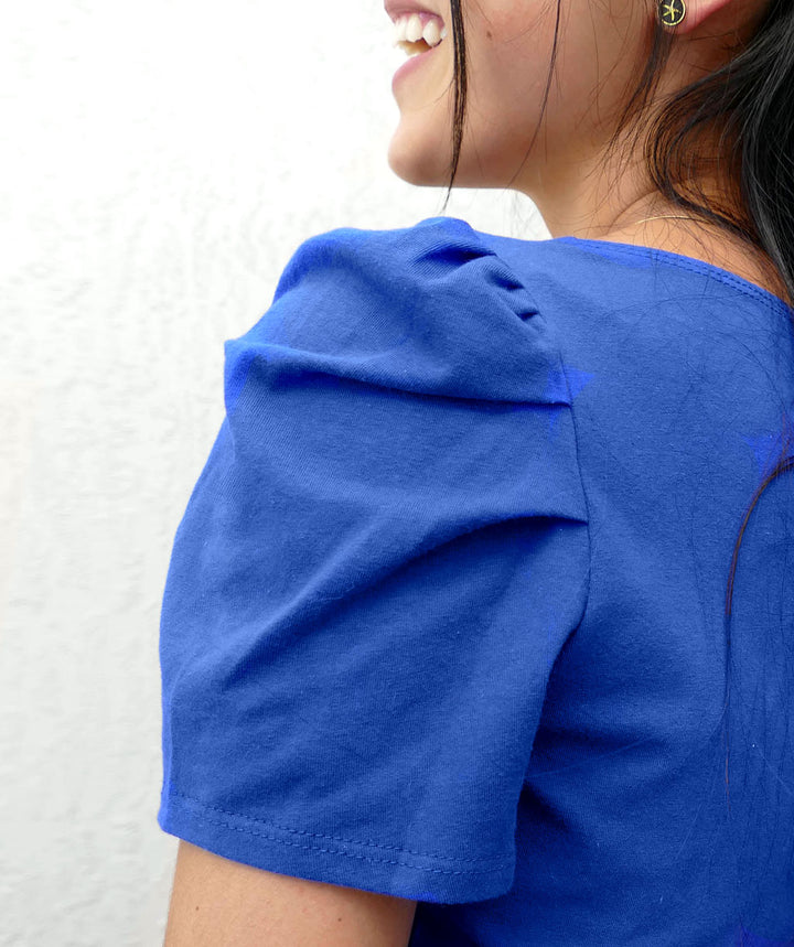 NOLITA puff sleeve tee in Blue Cobalt